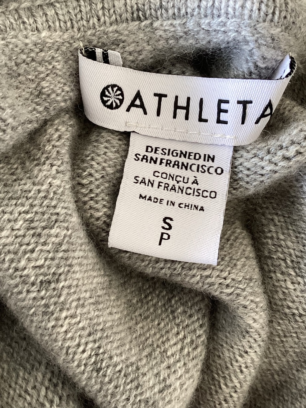 Athleta Alpine Cashmere Blend Cropped Hooded Sweater Small Gray - Picture 13 of 16